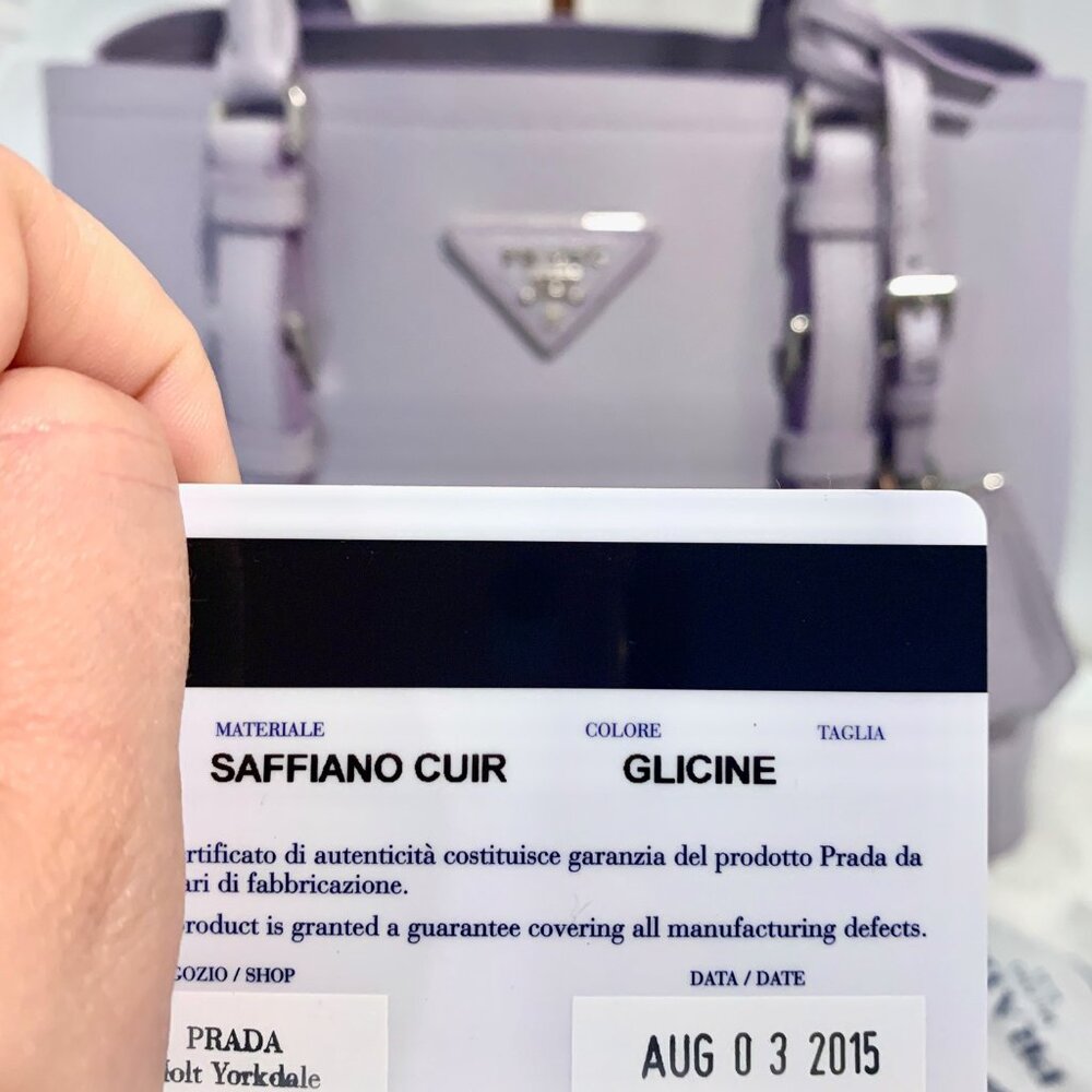 BRAND NEW Prada Saffiano Cuir Lavender Glicine Bag Purse - Picture 10 of 11